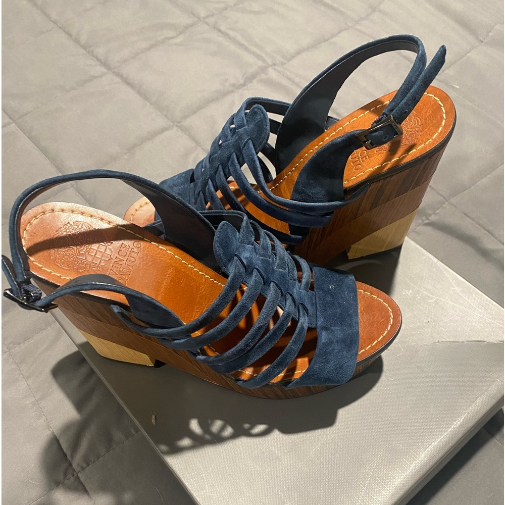 Dark Navy Suede Sandals